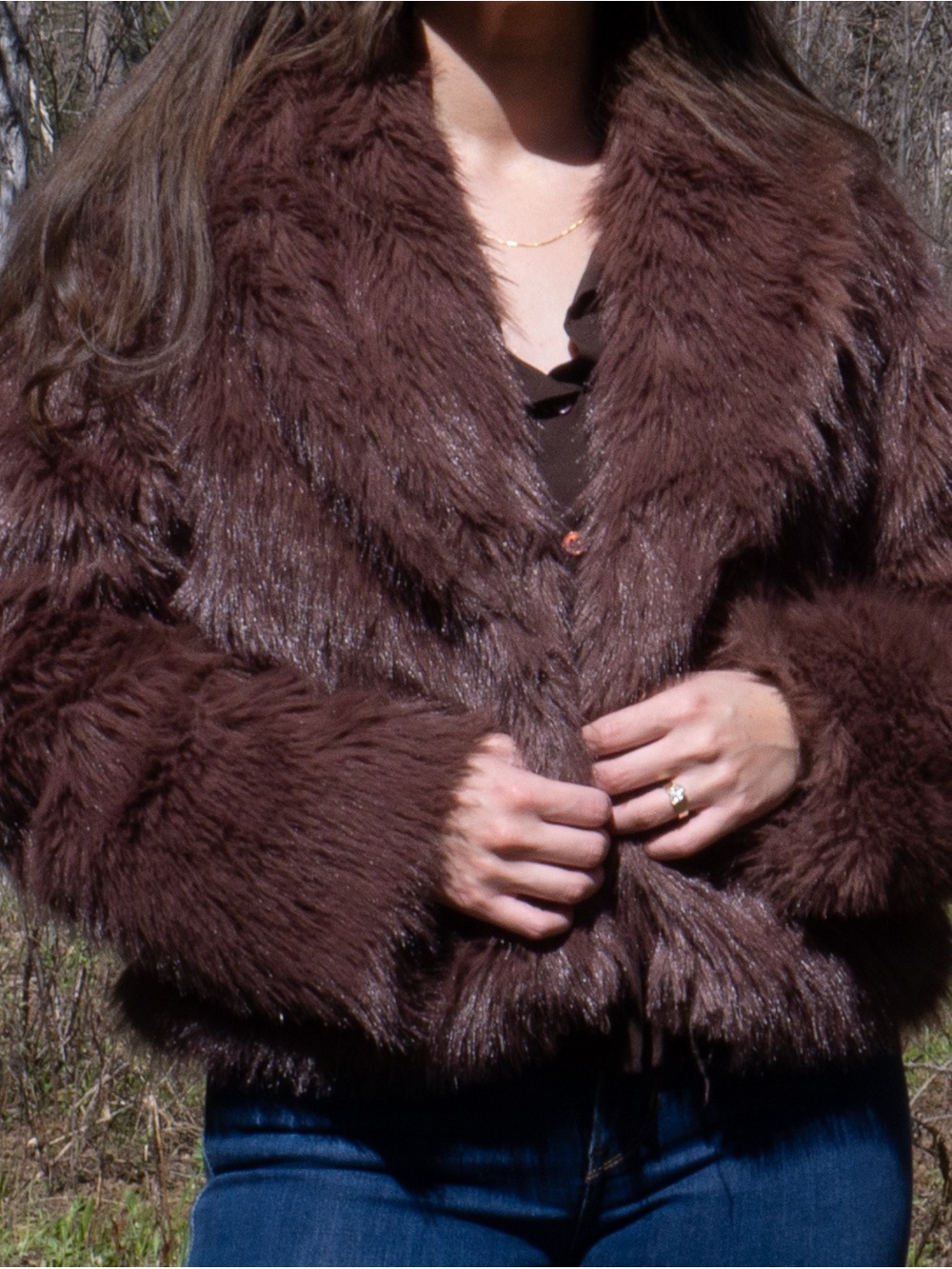 Plush Brown Teddy Jacket for Women